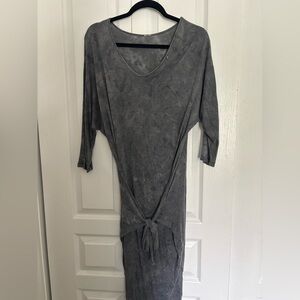 Elegant Long Sleeve Gray Dress